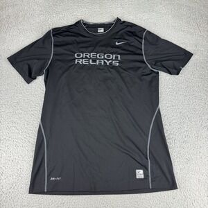Nike Pro Combat Dri-FIT Shirt Mens‎ Xl Black Fitted Compression Oregon Relays
